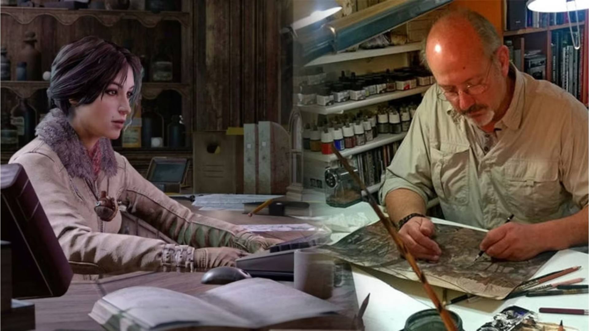 Kate Walker e il treno a vapore di Syberia creati da Benoît Sokal