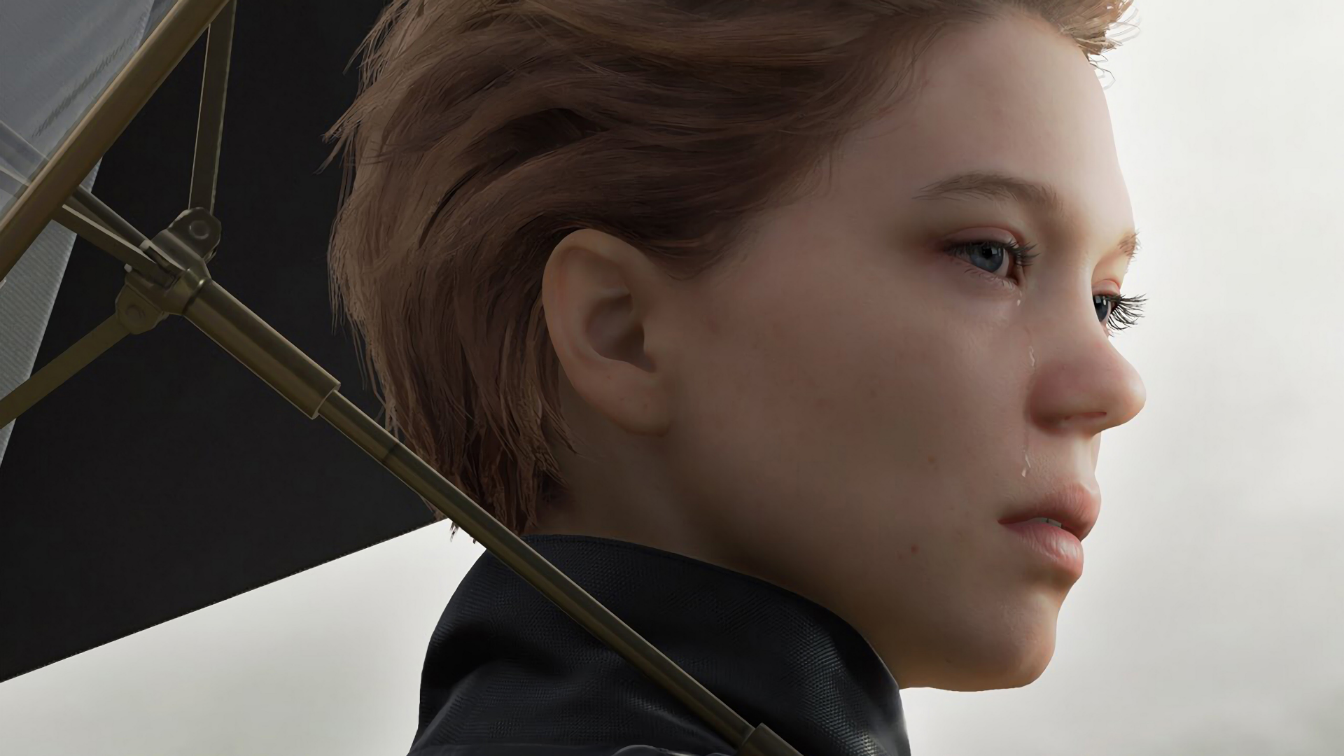Fragile Death Stranding Léa Seydoux personaggio ombrello timefall