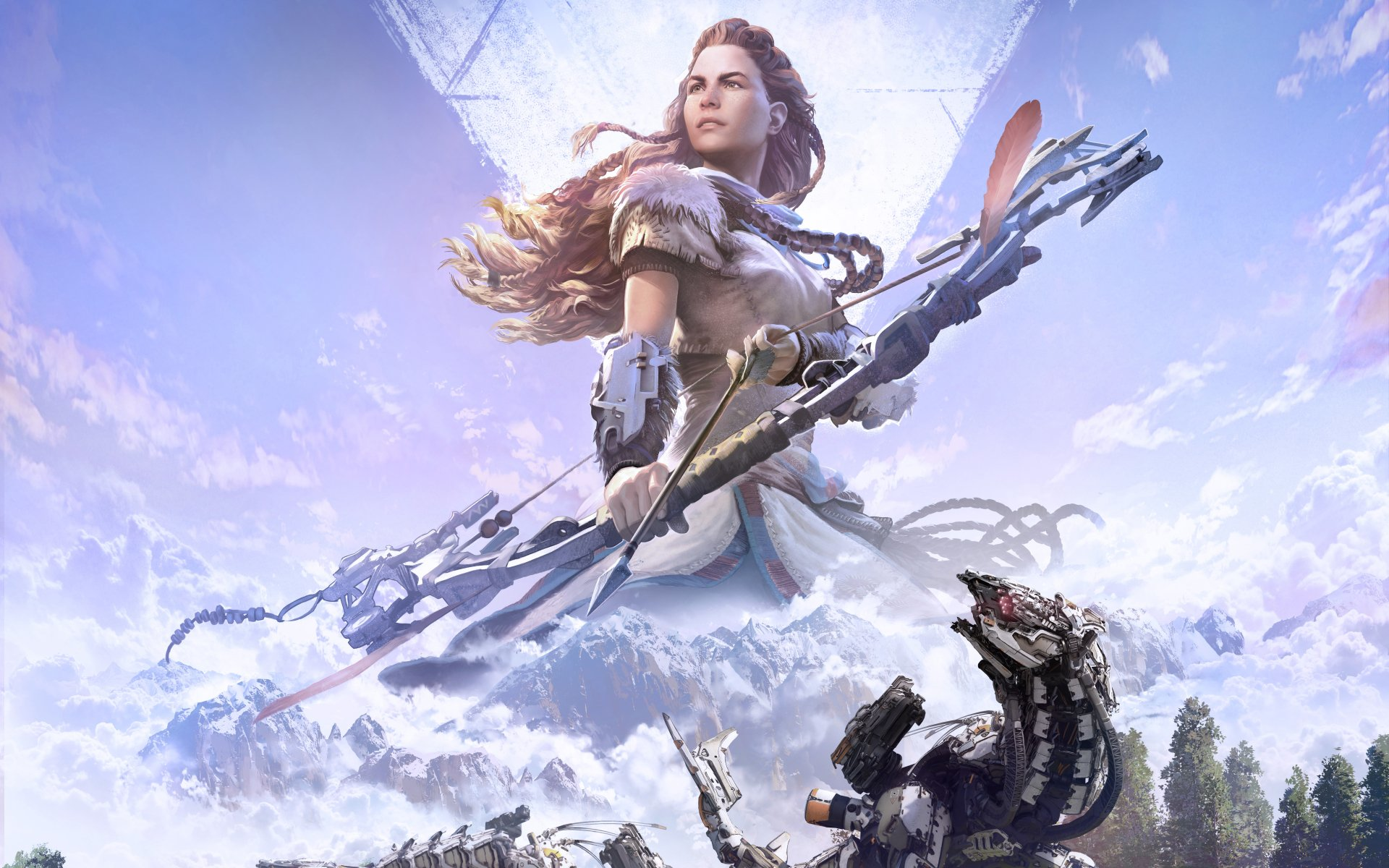 Aloy di Horizon Zero Dawn con il Focus attivo, simbolo della sua capacità di vedere oltre la superficie del mondo post-apocalittico
