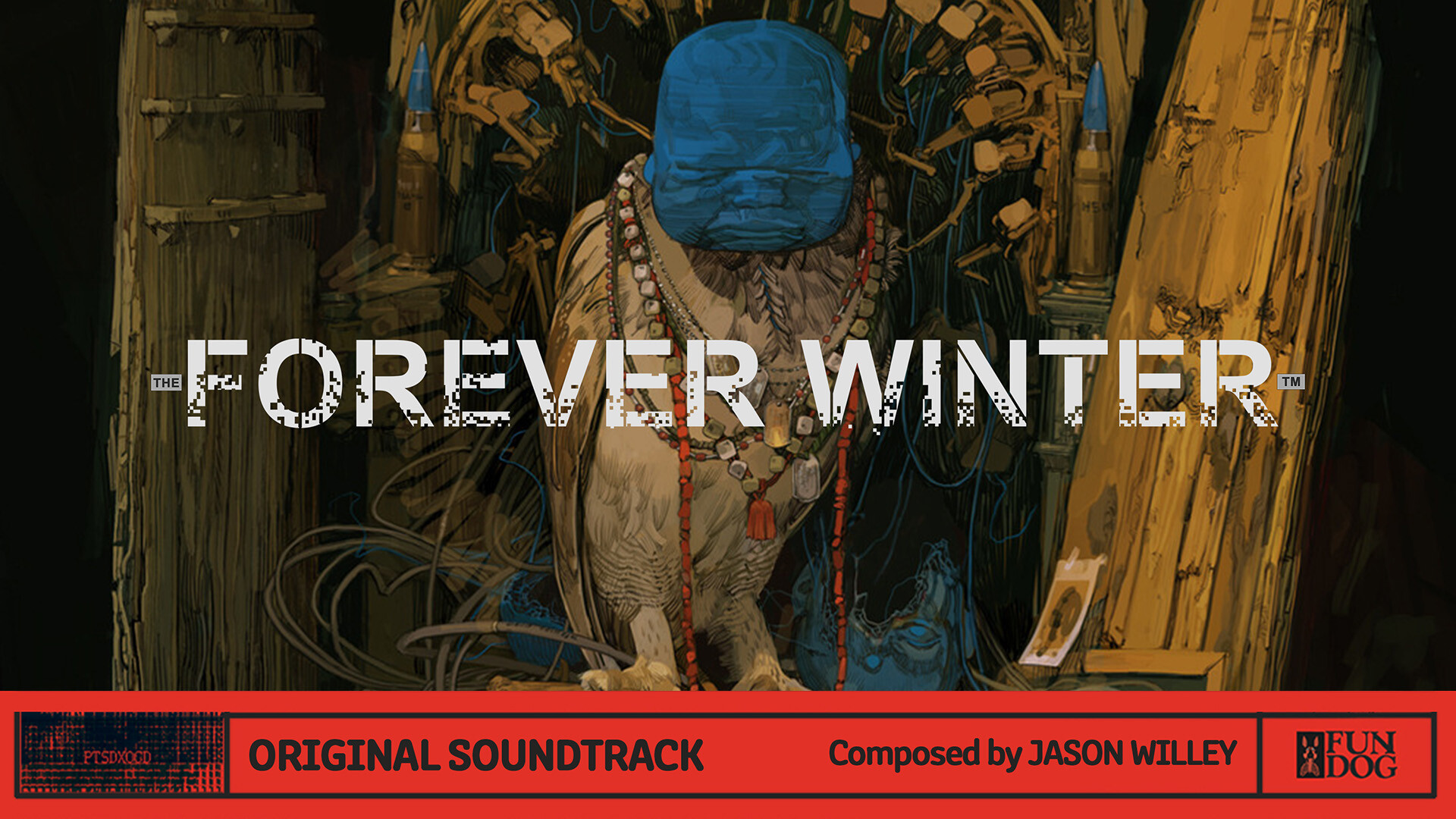 The Forever Winter artwork con mech giganteschi in paesaggio post-apocalittico