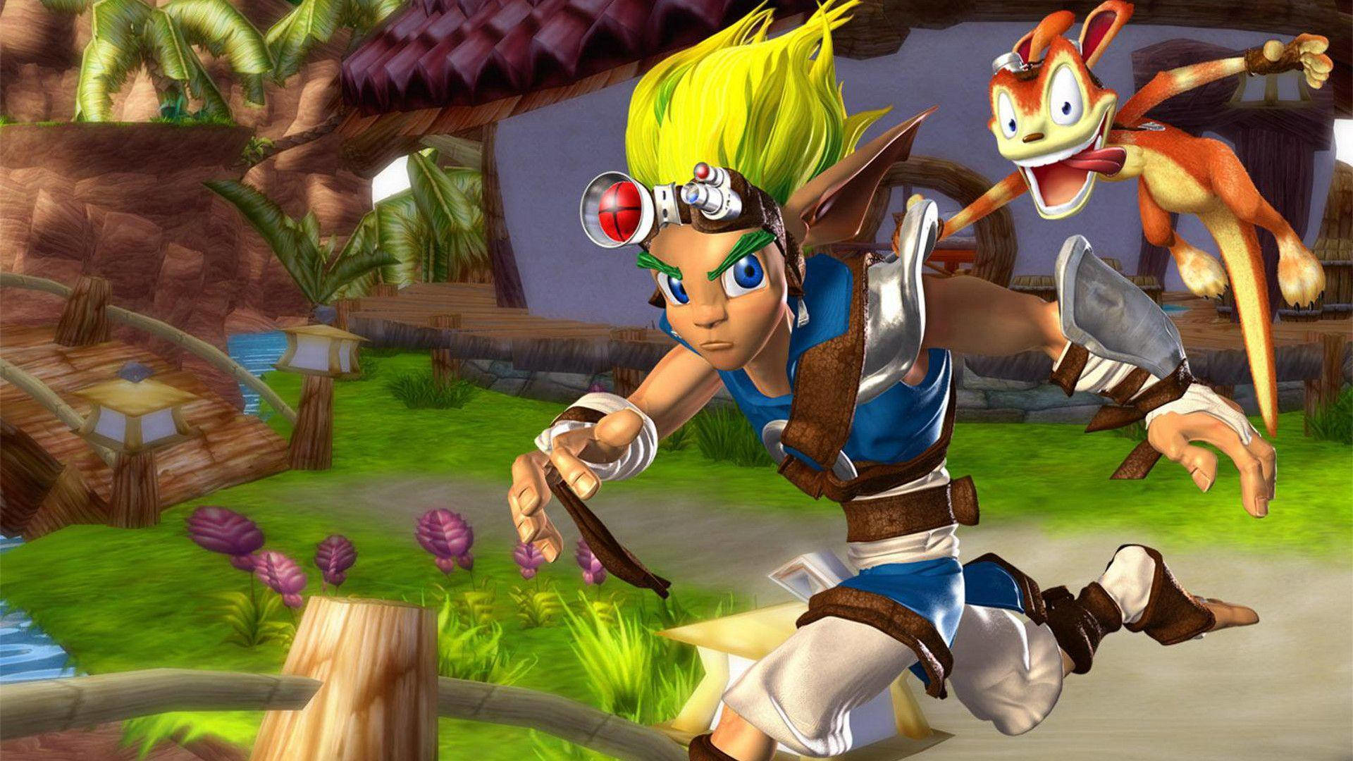 Jak e Daxter ottsel davanti alle rovine dei Precursori in The Precursor Legacy